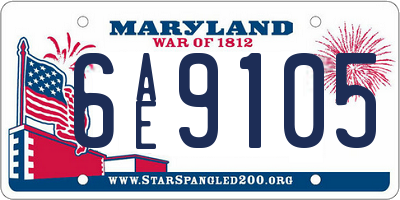 MD license plate 6AE9105