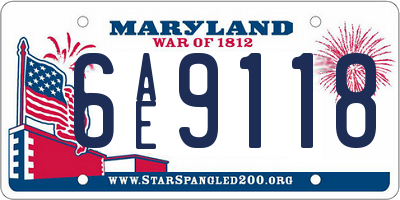 MD license plate 6AE9118
