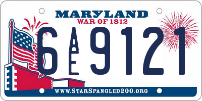 MD license plate 6AE9121