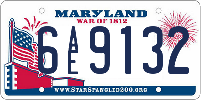 MD license plate 6AE9132