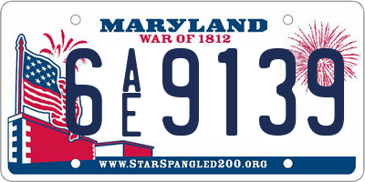 MD license plate 6AE9139