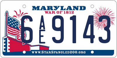 MD license plate 6AE9143