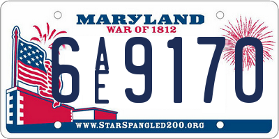 MD license plate 6AE9170