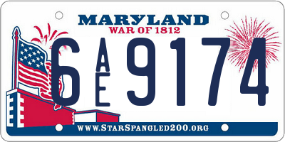 MD license plate 6AE9174