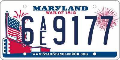 MD license plate 6AE9177