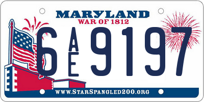 MD license plate 6AE9197