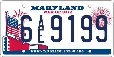 MD license plate 6AE9199