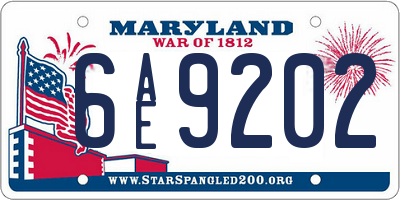 MD license plate 6AE9202