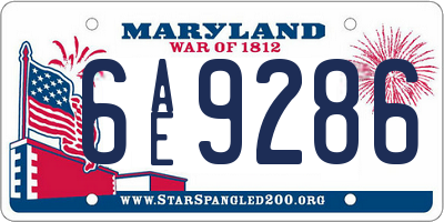 MD license plate 6AE9286