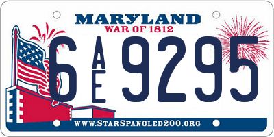 MD license plate 6AE9295