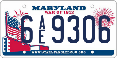 MD license plate 6AE9306