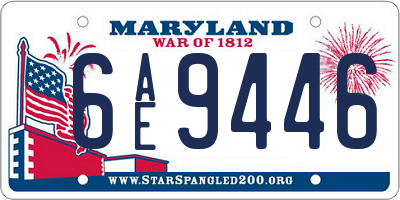 MD license plate 6AE9446