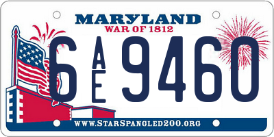 MD license plate 6AE9460