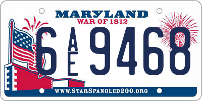 MD license plate 6AE9468