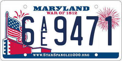 MD license plate 6AE9471