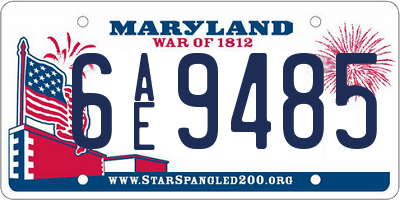 MD license plate 6AE9485