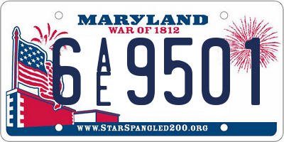 MD license plate 6AE9501
