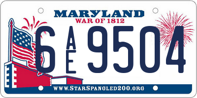 MD license plate 6AE9504