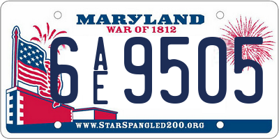 MD license plate 6AE9505
