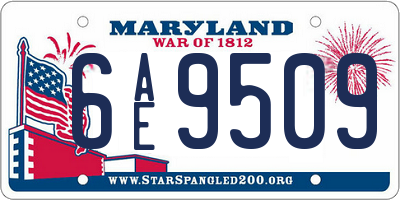 MD license plate 6AE9509