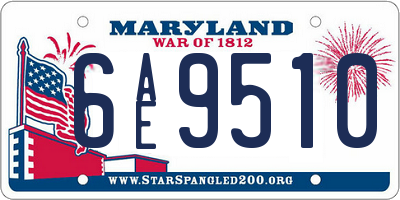 MD license plate 6AE9510
