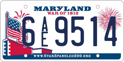MD license plate 6AE9514
