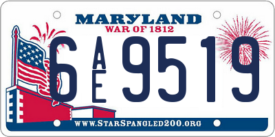MD license plate 6AE9519