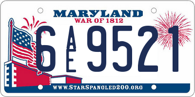 MD license plate 6AE9521
