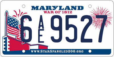 MD license plate 6AE9527