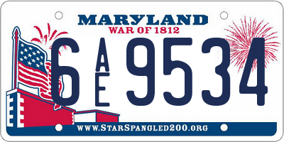 MD license plate 6AE9534