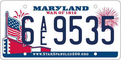 MD license plate 6AE9535