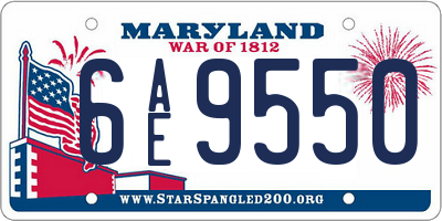 MD license plate 6AE9550