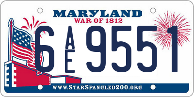 MD license plate 6AE9551