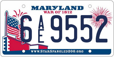MD license plate 6AE9552