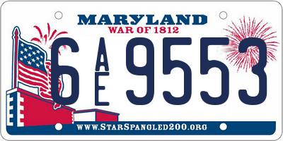 MD license plate 6AE9553