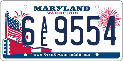 MD license plate 6AE9554