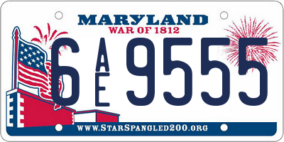 MD license plate 6AE9555