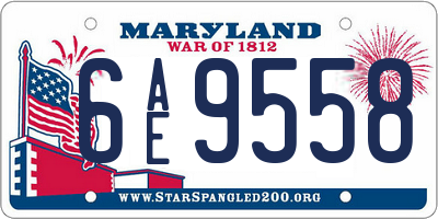 MD license plate 6AE9558