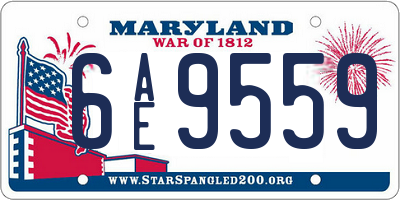 MD license plate 6AE9559