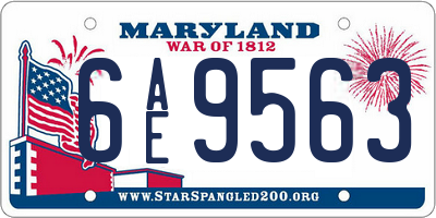 MD license plate 6AE9563