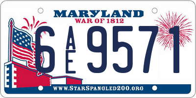 MD license plate 6AE9571