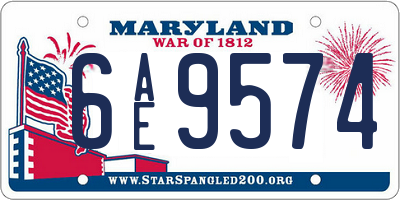 MD license plate 6AE9574