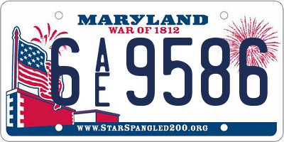 MD license plate 6AE9586