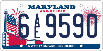 MD license plate 6AE9590