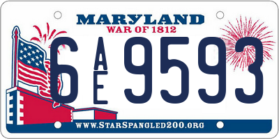 MD license plate 6AE9593