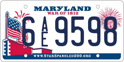 MD license plate 6AE9598