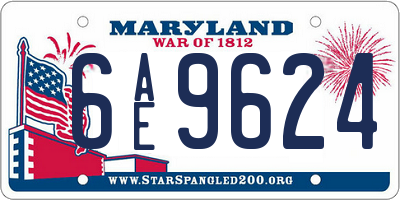 MD license plate 6AE9624