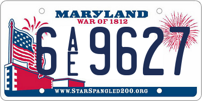 MD license plate 6AE9627