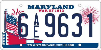 MD license plate 6AE9631