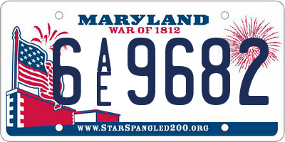MD license plate 6AE9682